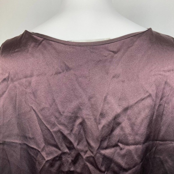 Classiques Entier Shirt Womens PM Petite Plum Purple Pleated 100% Silk Top Zip - Picture 5 of 10